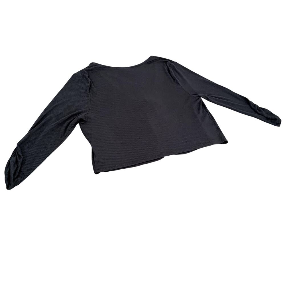 Shrug Tie Front Ruched Sleeves Truth and Style Black Women's Size M - Picture 6 of 6